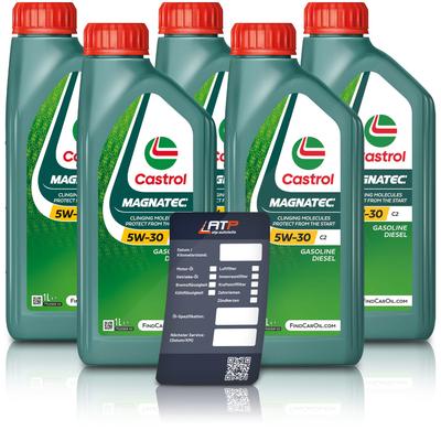 Castrol 5x 1 L Magnatec 5W-30 C2+Anhäng [Hersteller-Nr. 15F6C8]