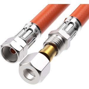 Campko Gasschlauch 116728, max. 10 bar, 40cm, für Butan- & Propangas, Linksgewinde 1/4 Zoll & M14x1,5