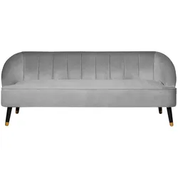3-SITZER-SOFA Samtstoff Hellgrau Alsvag