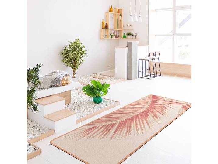 Tapis de yoga Feuilles de palme 183 x 61cm Rose foncé