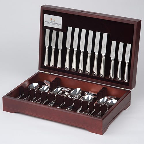 Arthur Price of England Britannia Sovereign Stainless Steel 100 Piece Canteen FREE 12 Tea Spoons
