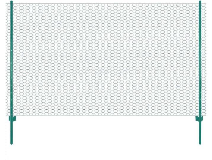 Vidaxl Drahtgitter FET mit Pfosten 25x1.5 m Stahlgrün