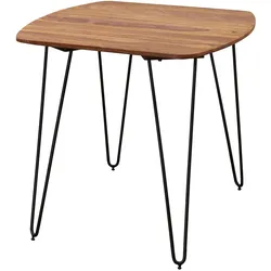 FineBuy Esszimmertisch Esstisch mit Metallbeinen Tisch Massivholz Holztisch