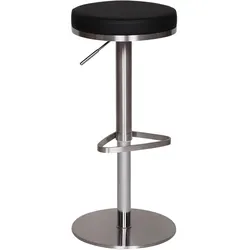 Barhocker Schwarz/Edelstahl