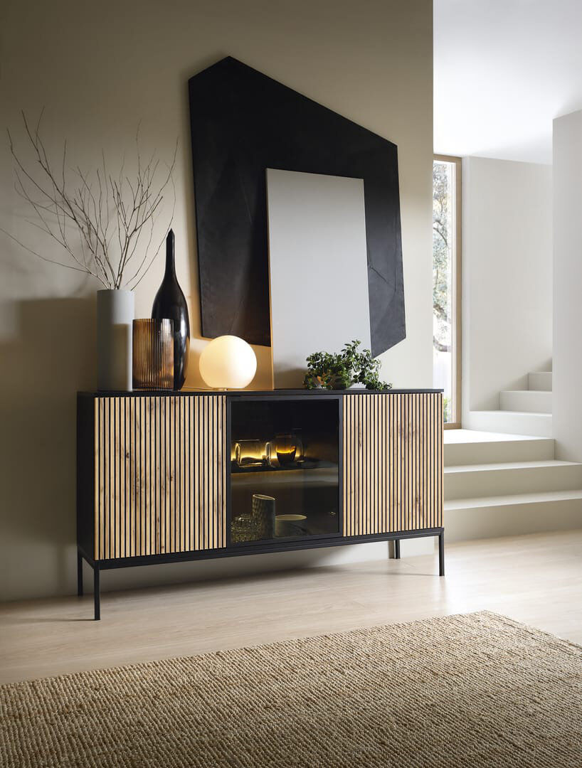 Metro Deette 154cm Sideboard Black 83cm H X 154cm W X 39cm D