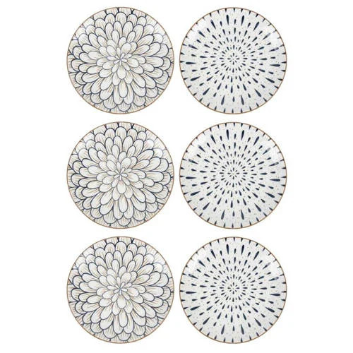 Cookinglife Noria Ontbijtborden en Dessertborden, 6 stuks, diameter: 19 cm