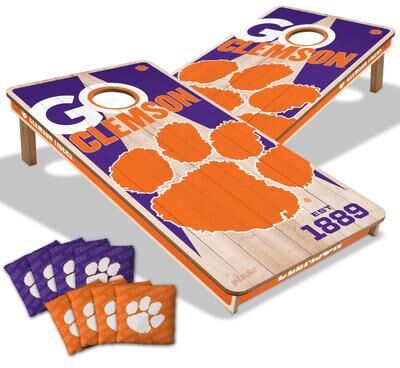 Skip's Garage Clemson Tigers NCAA 2x4 Cornhole Board Set