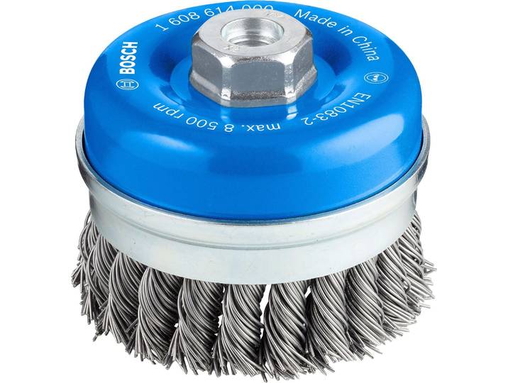 Brosse boisseau PRO Metal heavy\, 90 x 0\,8 mm\, filet