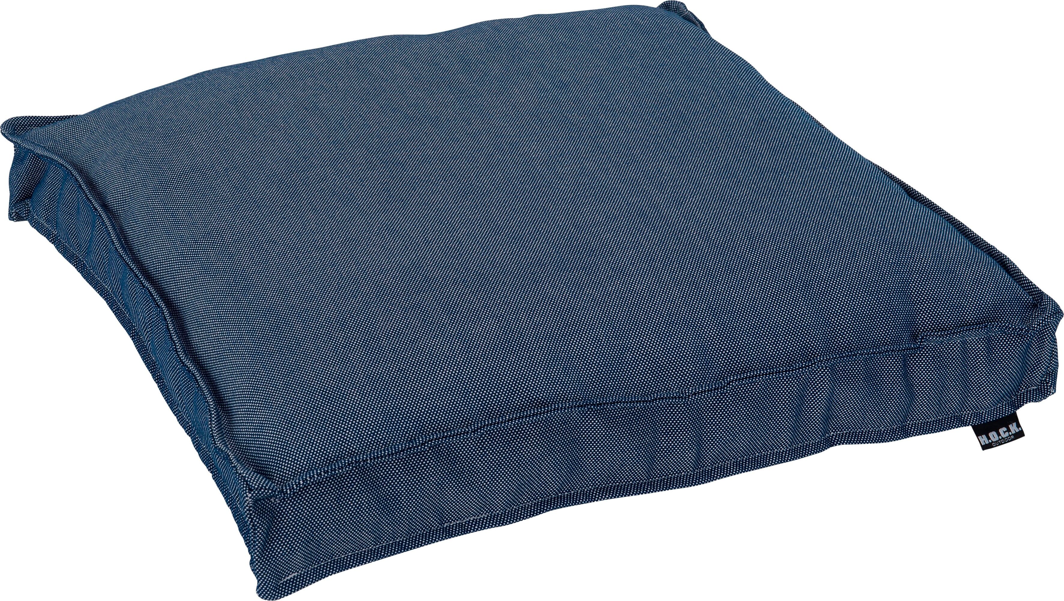 Sitzkissen H.O.C.K. "Caribe", blau (dunkelblau, marineblau, unifarben), B:50cm H:5cm L:50cm, Polyacryl (dralon), Dekokissen_Sitzkissen_Kissenhüllen, Sitzkissen, Outdoor geeignet dunkelblau, marineblau, unifarben B/L: 50cm x 50cm, 1 Stk.