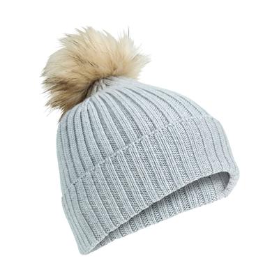 Strickmütze FALKE "FALKE Mütze", Jungen, Gr. onesize, grau (light grau heather (3106)), Mützen Strickmütze