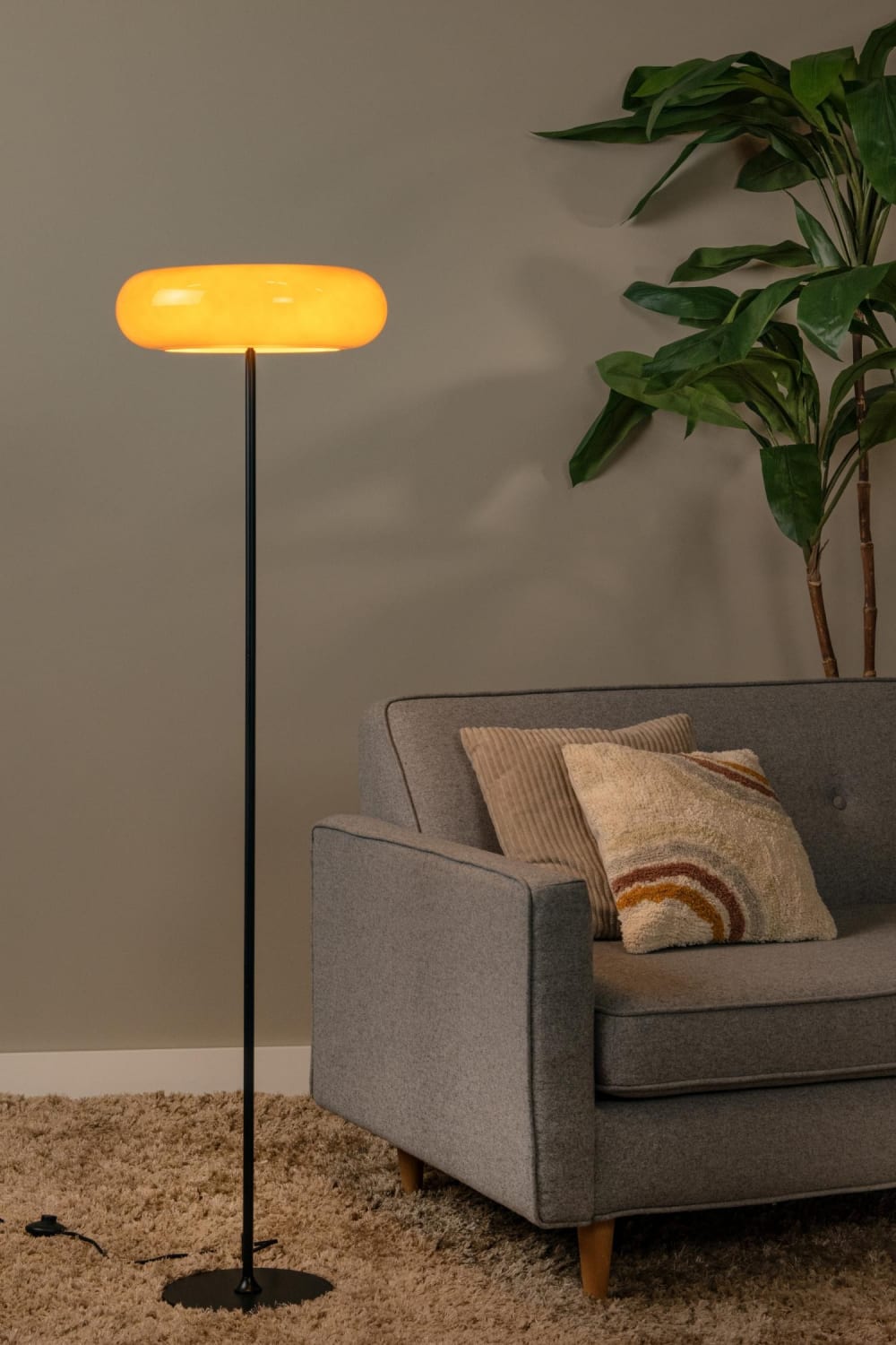 Lucide Lampadaire en verre 3 lumières orange Orange 40x150x40cm