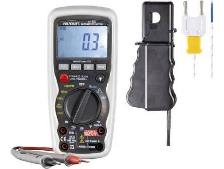 Voltcraft Multimètre portable numérique AT-400 Fonction de mesure automobile CAT IV 600 V Affichage (Counts) : 4000 (AT-400)
