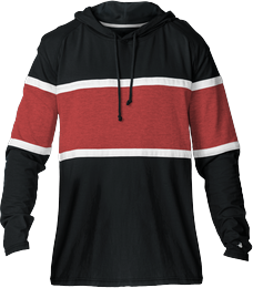 Badger Sport 4981 United Hood Top in Black/Red/White size 4XL   60% combed ring spun cotton, 40% polyester BG498100, 498100