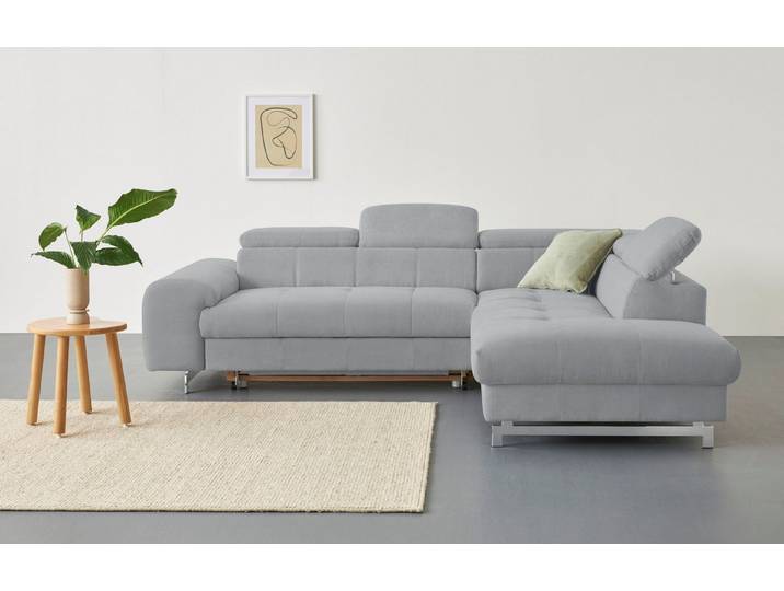 COTTA Ecksofa Chef bequem, tolle Verarbeitungsdetails, Breite 262cm, L-Form, mit Kopfteilverstellung, edle Metallkufen, optional Schlaffunktion