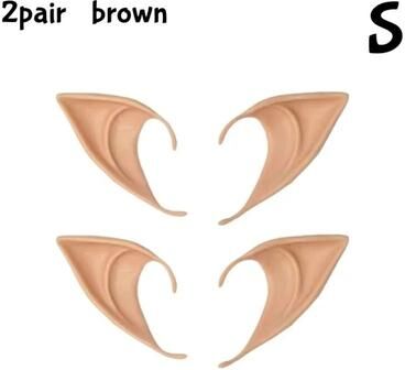 Inspired Finds Realistic Silicone Elf Ears For Fairy Vampire Cosplay 2 Pairs Brown Small