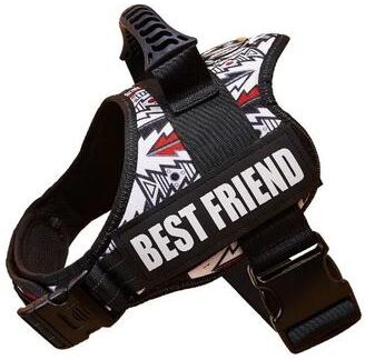 Uplift Treasures Adjustable Nylon Dog Harness With Custom ID Tag 19 s