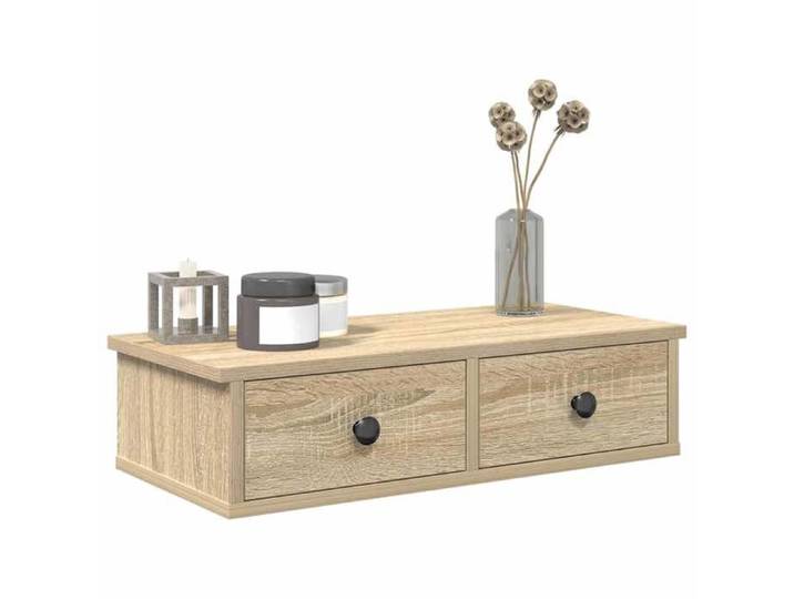 Étagère murale avec tiroirs-Étagère flottante-Étagère de rangement suspendue chêne sonoma bois d'ingénierie 850750
