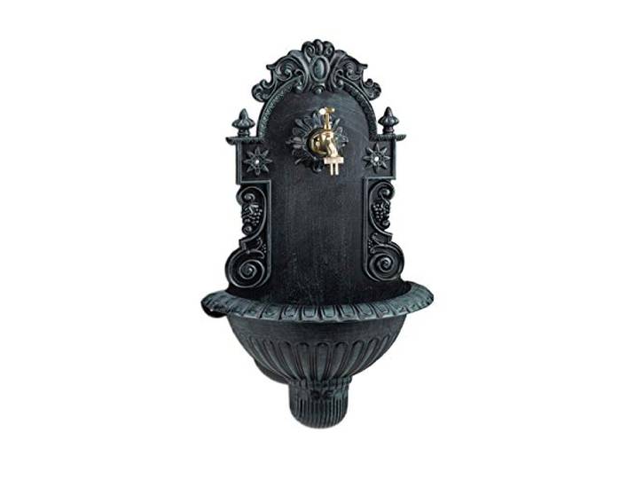 Relaxdays muurfontein antiek, voor tuin, terras, hangend, HBD: 62 x 38 x 20 cm, nostalgie, waterornament buiten, groen