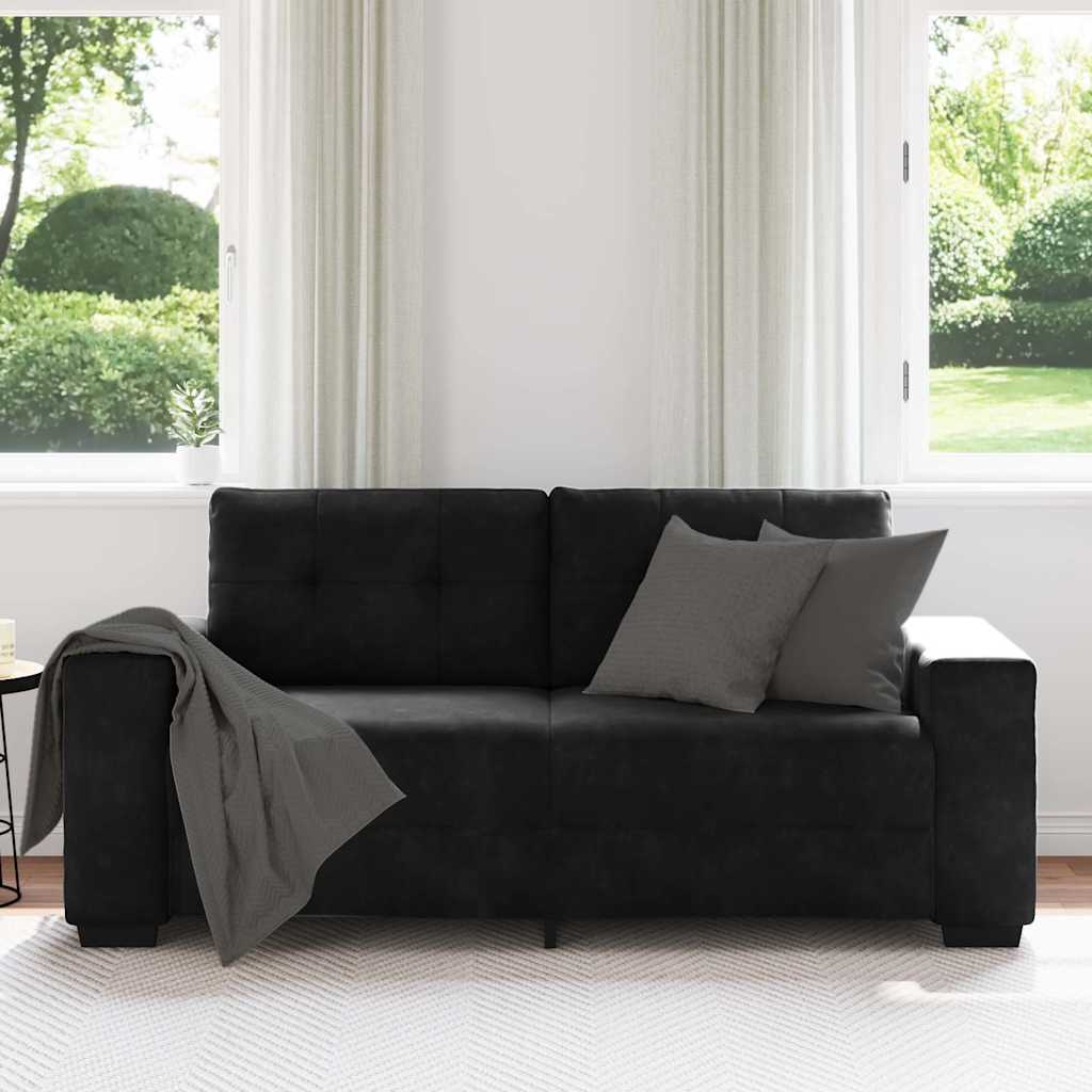 vidaXL Canapé causeuse noir 180x77x82 cm velours