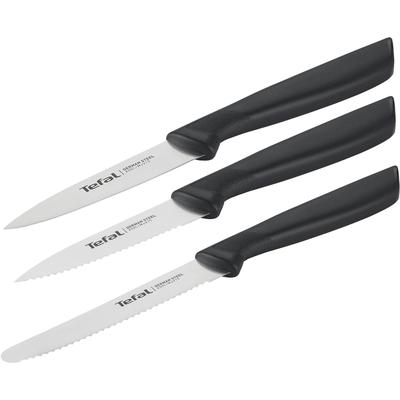 Messer-Set TEFAL "Colorfood für alle täglichen Vorbereitungen", schwarz, Edelstahl, Kunststoff, Kochmesser-Sets, deutscher Edelstahl, rostfrei, leicht strukturierte Griffe, K2733S