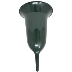 Wibo Grabvase mit Stecker Tulpe 30 cm rund dunkelgrün rund wetterfest