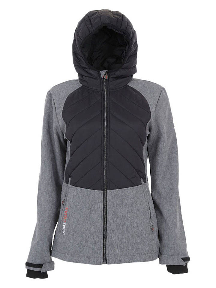 Peak Mountain Softshelljacke "Ander" in Grau/ Schwarz - XL