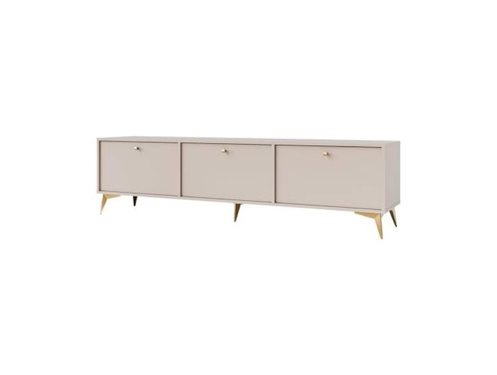 Margaret Hadas24 TV-Schrank TIVARO 180cm mit 3 Türen, goldene Füßen in Form eines Seesterns, Kaschmir