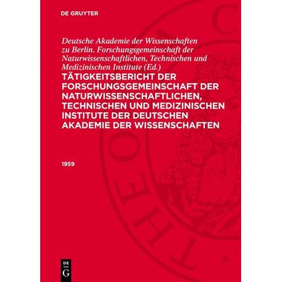 1959, Gebundene Ausgabe von , De Gruyter, 978-3-11-271346-4