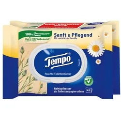 Tempo Doppelpack Feuchtes Toilettenpapier »Sanft & Pflegend« weiß