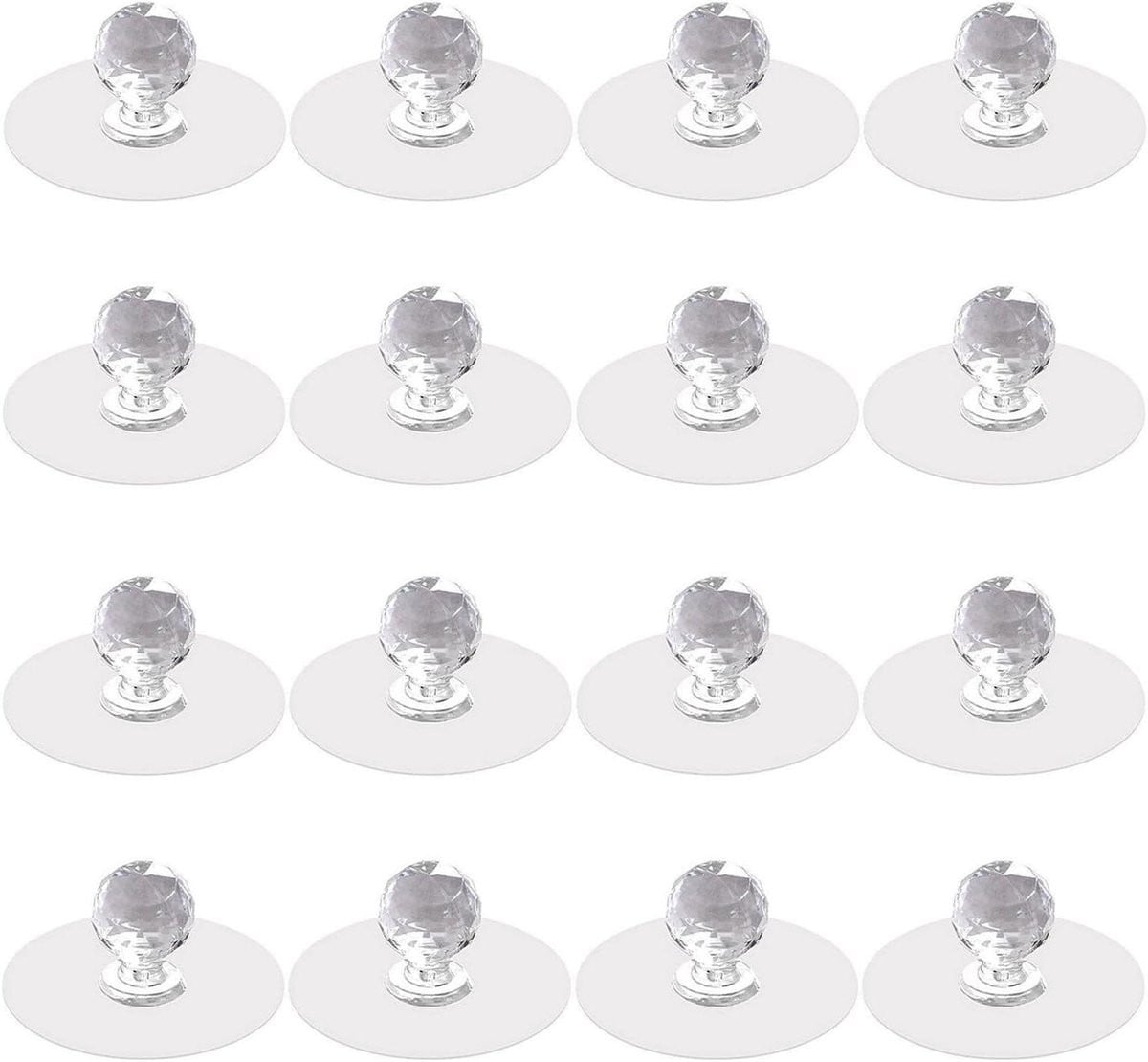 16 stuks Zelfklevende Decoratieve Handgrepen - Transparante Knoppen voor Meubels