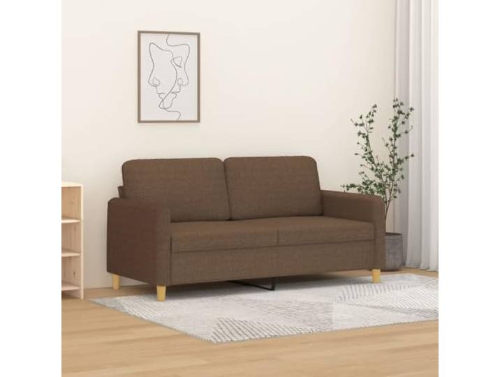YUTAASU 2-Sitzer-Sofa Braun 140 cm Stoff Metallgestell, Dick gepolstert, Atmungsaktiv, Langlebig, Modernes Design