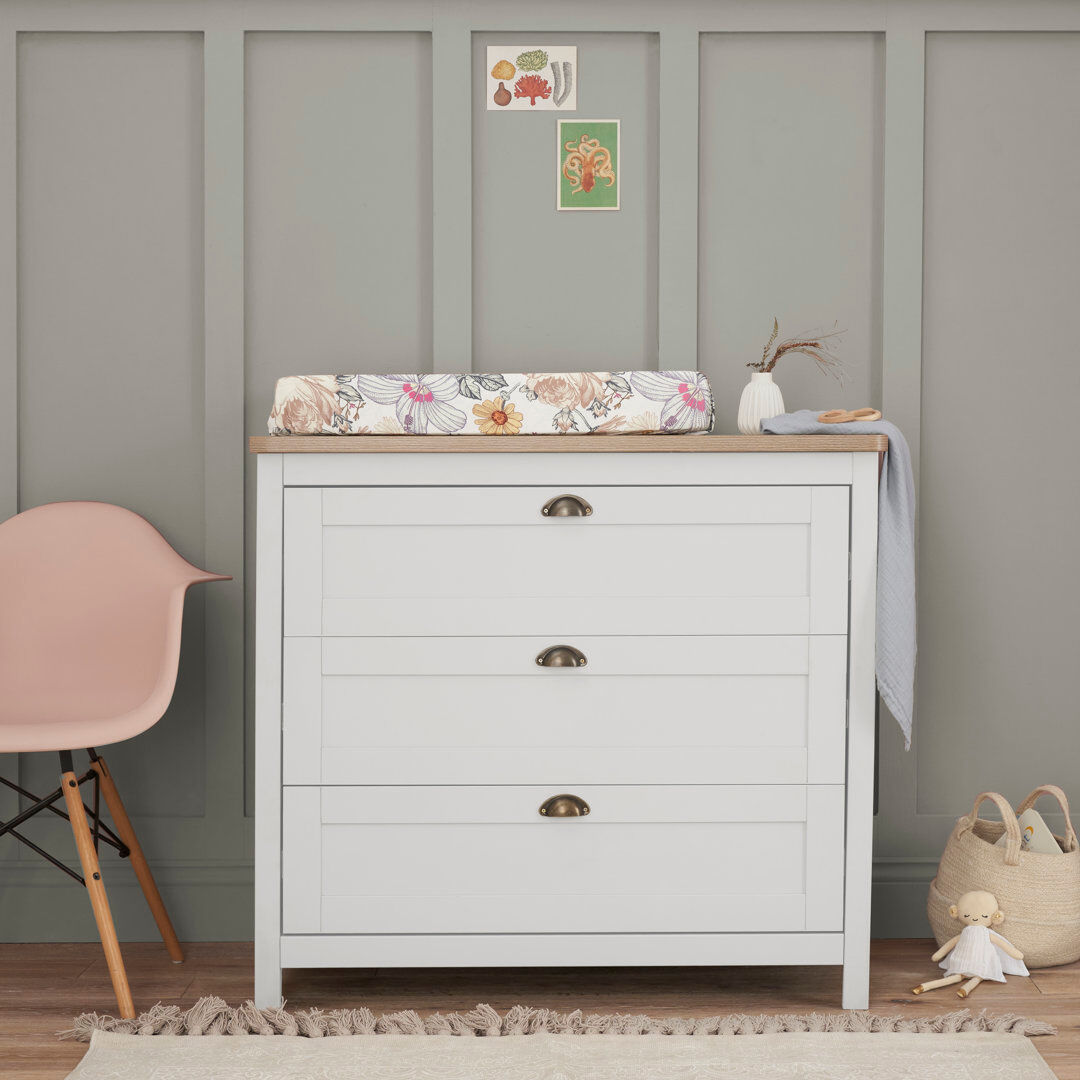 Tutti Bambini Verona Chest Changer White / Oak 90.7cm H X 100cm W X 55cm D