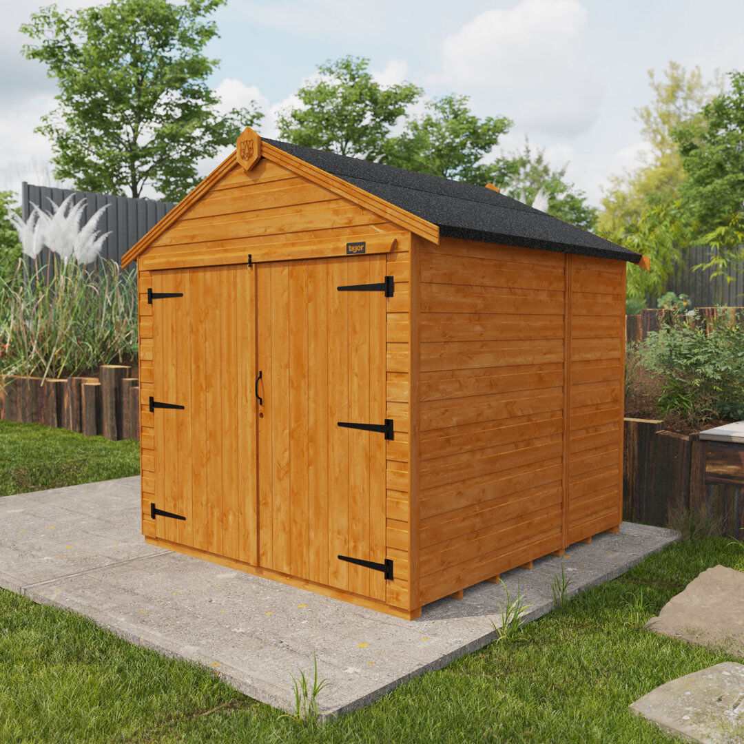 Tiger Sheds TigerFlex® Modular Buildings Solid Wood Shiplap Apex Bike Shed Orange 6ft. W x 5ft. D