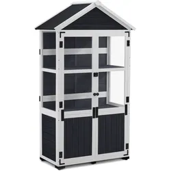 M MCombo Gartenschrank Holz Klein, Outdoor Gartenhaus Gerätehaus Wetterfest, Gewächshaus für Balkon & Terrasse, 100 × 53 × 178 cm, 0111