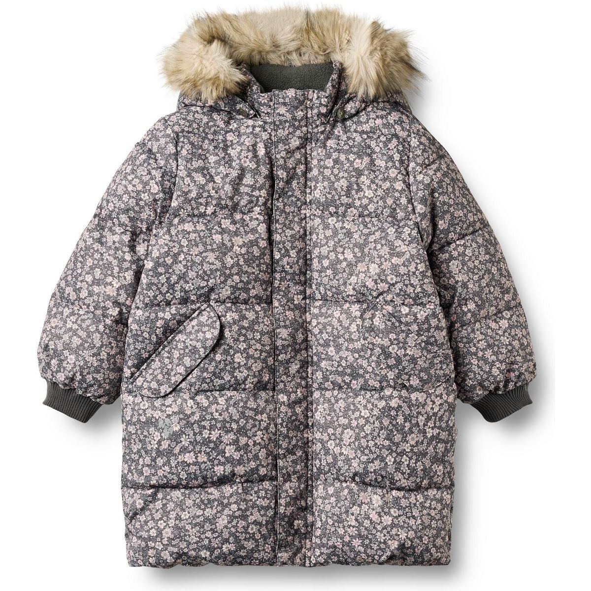 Wheat Puffer Jacket Vinteren dark charcoal flowers (9670) 140 7209-913R GRS-9670-140/10y