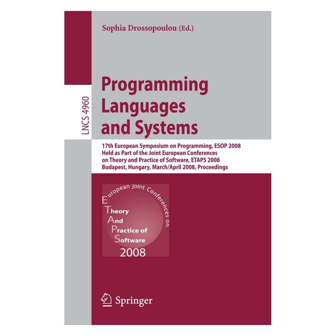 Springer Programming Languages and Systems (Englisch, Softcover, Sophia Drossopoulou) (55514342)