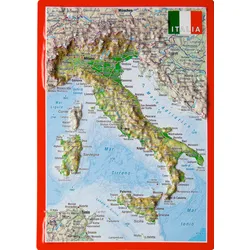 Georelief Reliefpostkarte Italien - STK - 0