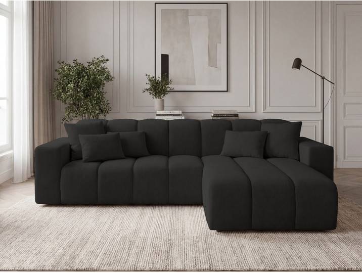Ecksofa L-Form Rechts Nork Schwarz