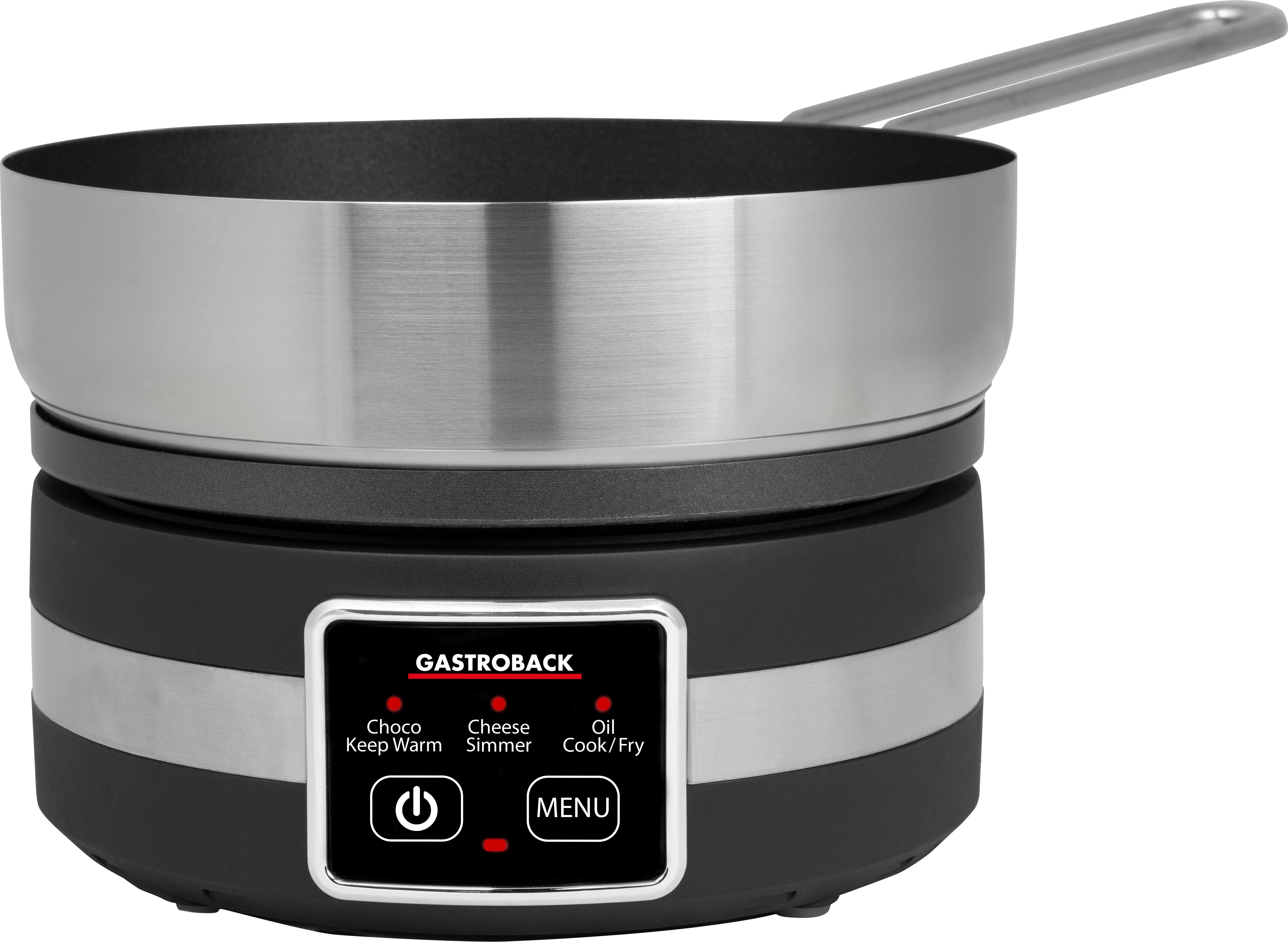 GASTROBACK Fondue "Fondue MultiCook 4-in-1 & Kochplatte", silber (silberfarben), Fondues, Fondue