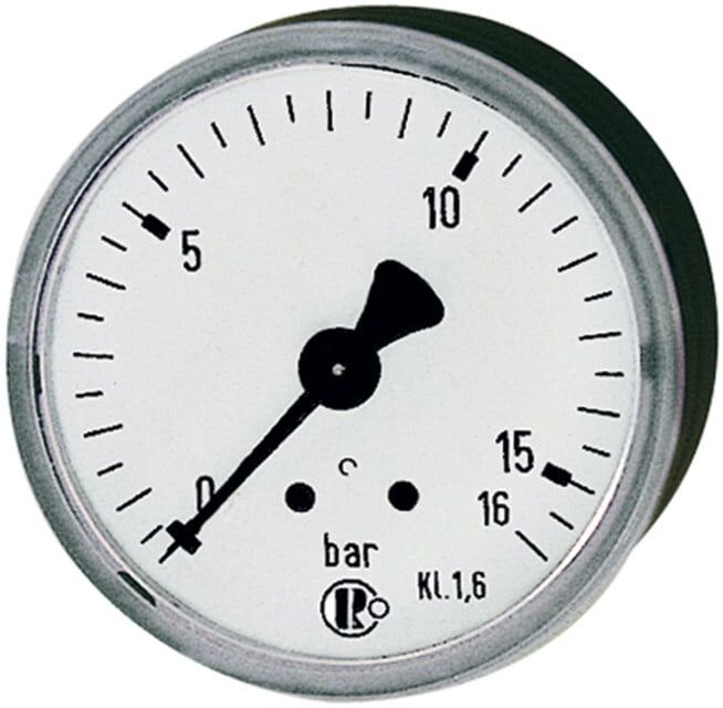 Riegler Manomètre standard, boîtier acier, G 1/4 arrière, 0-6,0 bar, Ø 50 (205)