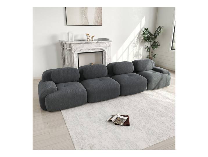 ANYSUN 4-Sitzer Viersitzer-Sofa aus weichem Cordstoff,modular kombinierbar Polstersofa, haustierfreundlich und ergonomisch, vakuumverpackt, frei kombinierbar, ohne Montage,einfaches Sofa für Wohnzimmer, Wohnung, Büro