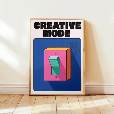 Inspire Curations Cartoon Mental Health Switch Poster Funny Toilet Yoga Minimalist Wall Art (Frameless) lc018 d 40x50cm Unframed