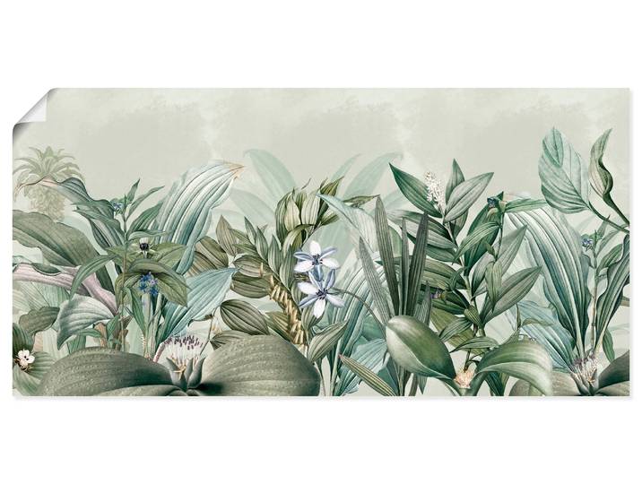 Wandbild ARTLAND Exotischer Floral Garten Landschaft , grün (farbe bild(er): grün), B:60cm H:30cm, Papier, Bilder, Wandbild, als Alubild, Leinwandbild, Poster, Wandaufkleber in verschied. Grössen