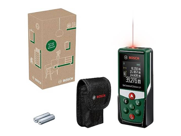 Bosch télémètre Laser UniversalDistance 40C (Mesure précise de Distances Jusqu’à 40 m\, connectivité Bluetooth\, Fonctions de Mesure\, dans boîte Carton pour e-Commerce)