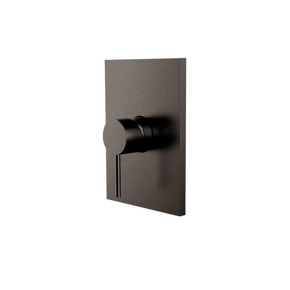 Herzbach design ix pvd Unterputz Brausebatterie plus blende eckig, Black Steel, 21.130555.2.40 21.130555.2.40