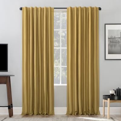 Sun Zero Evelina Faux Dupioni Silk Thermal Extreme Total Blackout Back Tab Curtain Panel, Single Panel
