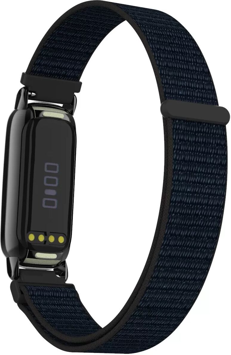 INF Nylon Loop Armband kompatibel mit Fitbit Luxe - Verstellbares Sportarmband Schwarz