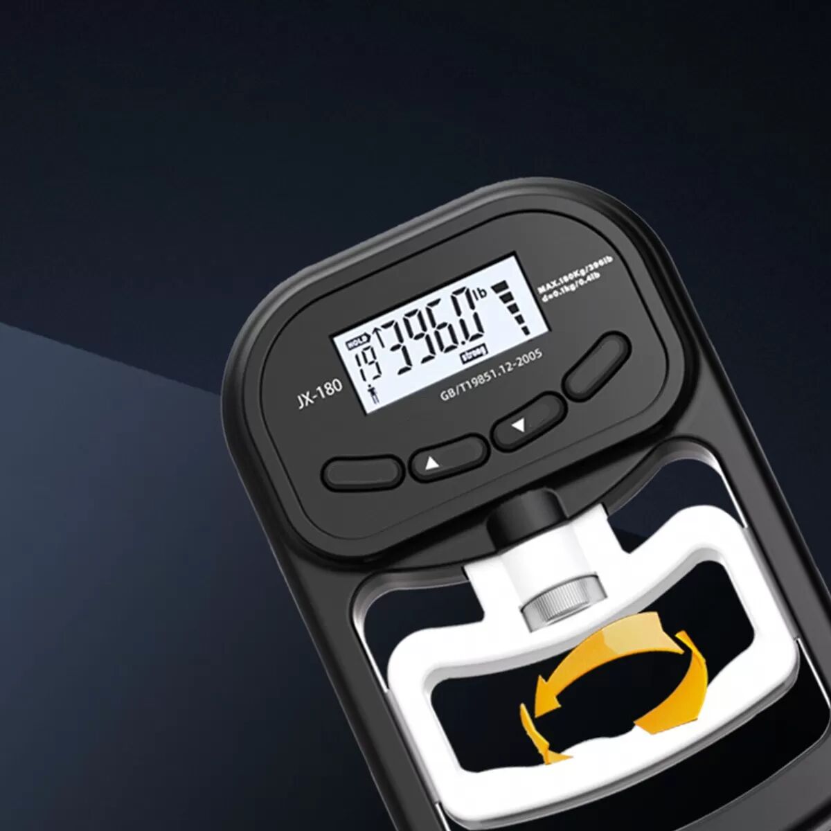 INF Dynamomètre Électronique Rechargeable 180kg Testeur de Force de Préhension Blanc + Noir