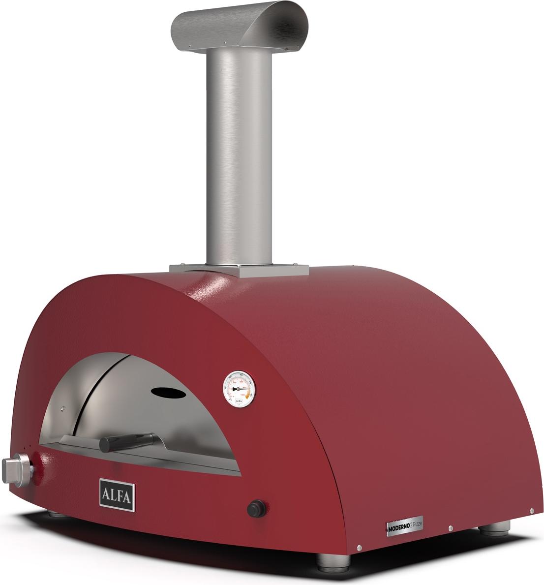 Alfa Forni Moderno 2 Pizze Hybrid-Pizzaofen Antique Red