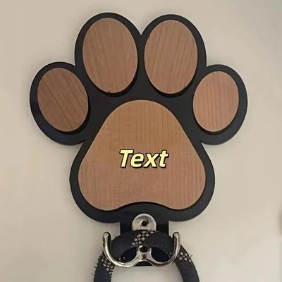 Inspire Essentials Custom Wooden Paw Print Dog Leash Holder For Pet Accessories a